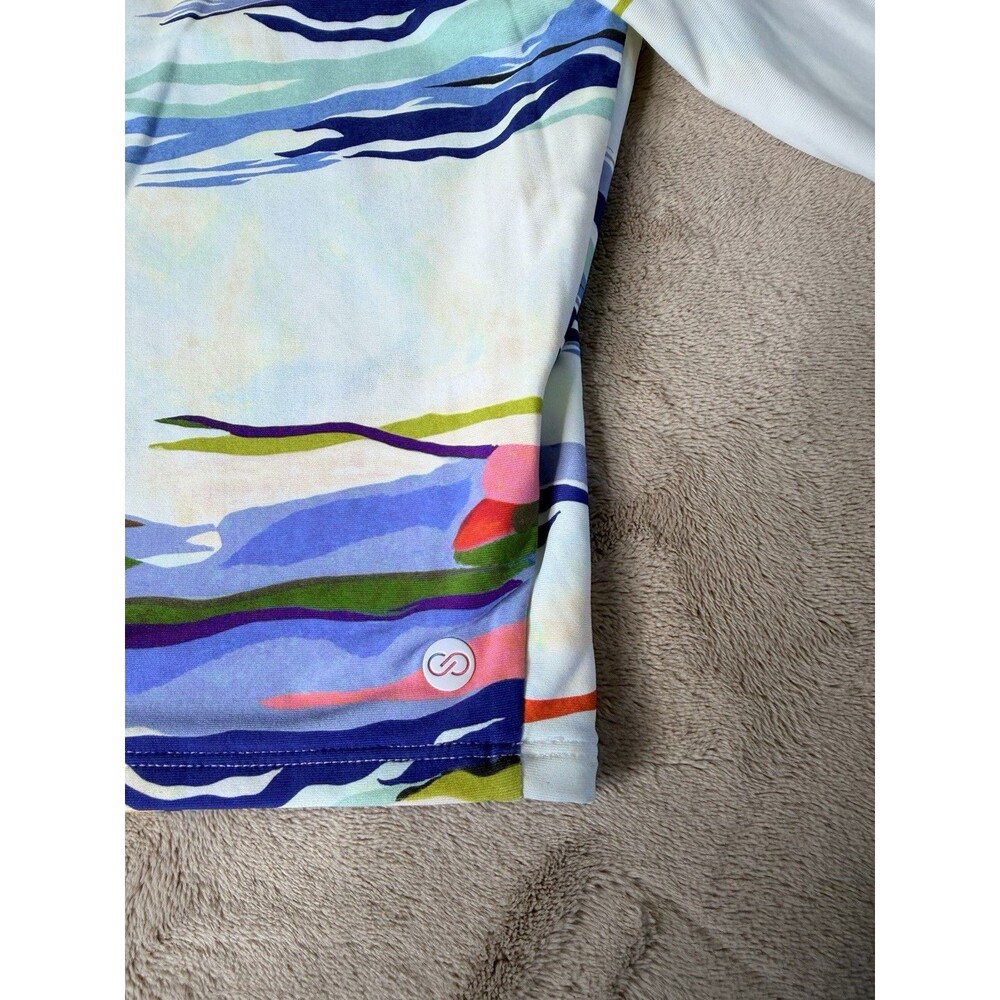CALIA Women's Swim Cropped Rashguard, Small - Tahitian Print Size M - Picture 8 of 12